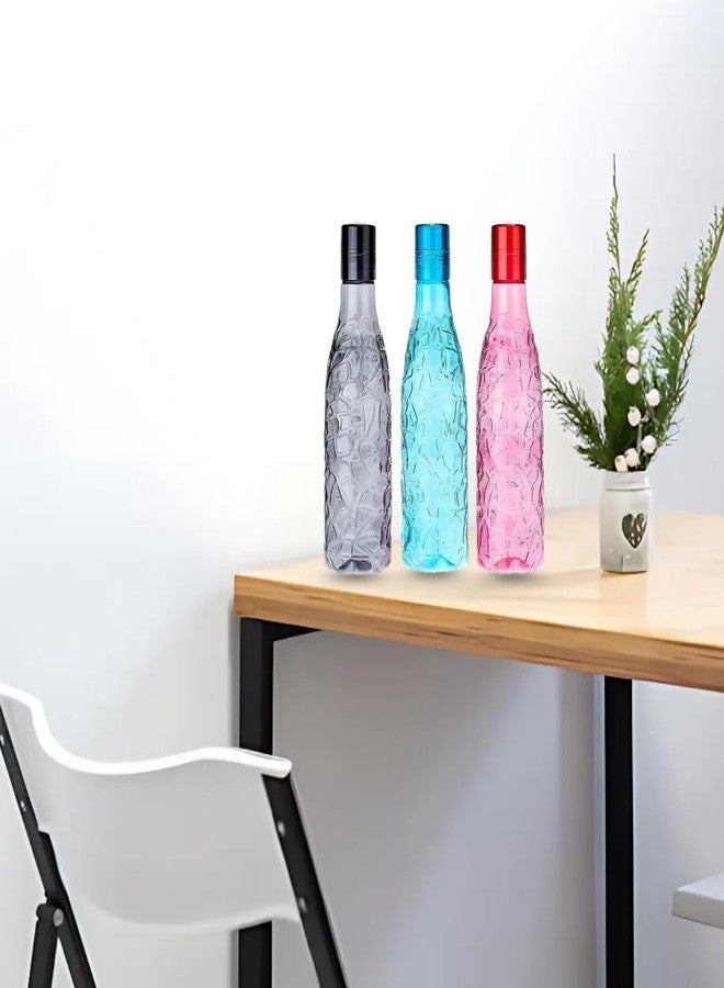 InfiniteEshop Round Textured Design Water Bottle | BPA-Free Plastic Bottle Multipurpose Use - Leak-Proof & Fridge Water Bottle (Pack of 6) - Image 4